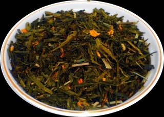 Чай зеленый HANSA TEA Лимон с имбирем, 500 г, фольгированный пакет, крупнолистовой зеленый ароматизированный чай, купить чай
