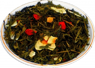 Чай зеленый HANSA TEA Клубника колада, 500 г, фольгированный пакет, крупнолистовой зеленый  чай, купить чай