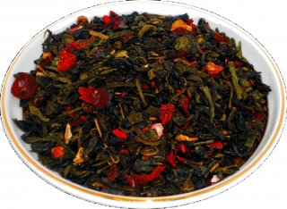 Чай зеленый HANSA TEA Годжи Ассаи, 500 г, фольгированный пакет, крупнолистовой зеленый ароматизированный чай, купить чай