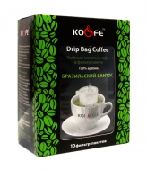 Кофе в фильтр-пакетах Drip Bag Coffee (Дрип Бэг Кофе) Бразильский сантос 100 % Арабика, зеленый, Дрип кофе